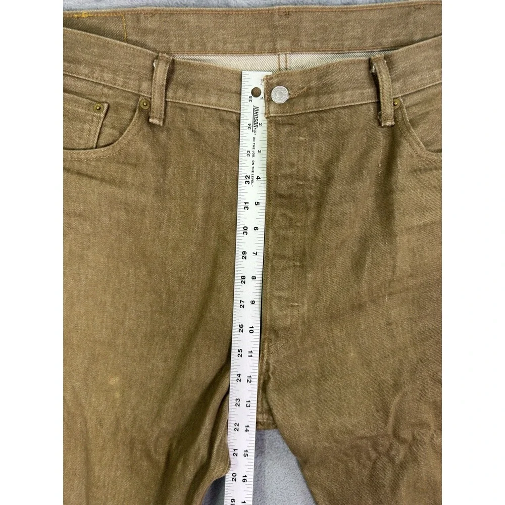 Levis 501XX Jeans Mens 42x32 Brown Straight Classic Light Wash Denim Button Fly